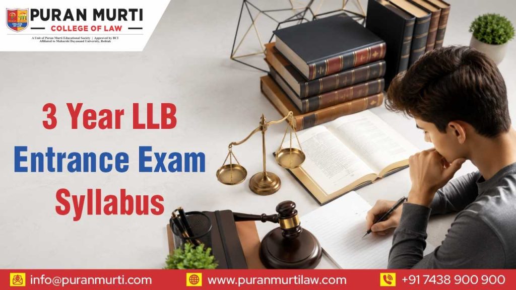 3 Year LLB Entrance Exam Syllabus